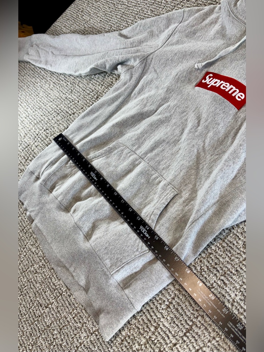*Authentic* Supreme Box Logo Men’s Medium Hooded Sweatshirt in Heather‎ Grey - Picture 7 of 15